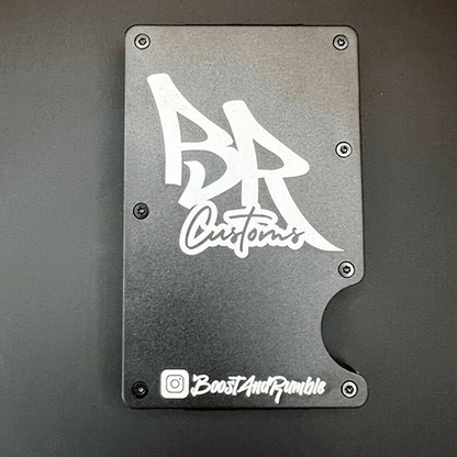 Personalised Metal Wallet - Black - Boost And Rumble